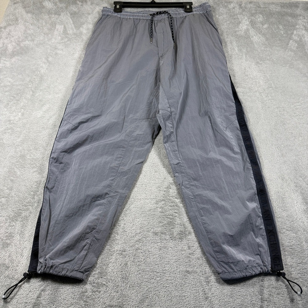 Armani Exchange Jogger Pants Mens 33 Gray‎ Side Logo Track Pants 3HZPA1 ZNGDZ